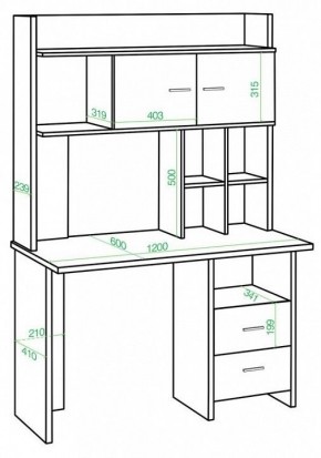 Стол компьютерный Домино lite СКЛ-Прям120+НКЛХ-120 в Коротчаево - korotchaevo.mebel24.online | фото 2