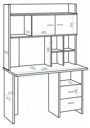 Стол компьютерный Домино Lite СКЛ-Прям120Р+НКЛХ-120 в Коротчаево - korotchaevo.mebel24.online | фото 2