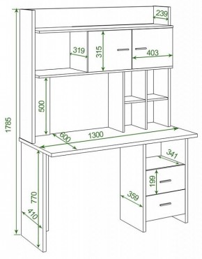 Стол компьютерный Домино Lite СКЛ-Прям130Р+НКЛХ-130 в Коротчаево - korotchaevo.mebel24.online | фото 2