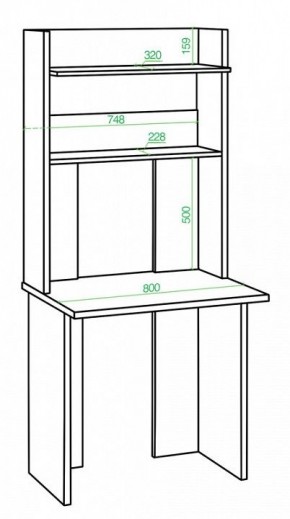 Стол компьютерный Домино Lite СКЛ-Прям80+НКЛХ 80 в Коротчаево - korotchaevo.mebel24.online | фото 2