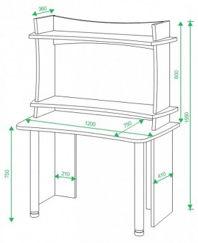 Стол компьютерный Домино Lite СКЛ-Софт120+НКИЛ120 в Коротчаево - korotchaevo.mebel24.online | фото 2