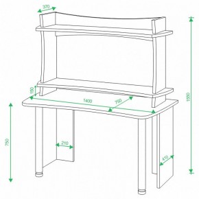 Стол компьютерный Домино Lite СКЛ-Софт140+НКИЛ140 в Коротчаево - korotchaevo.mebel24.online | фото 2