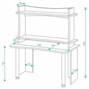 Стол компьютерный Домино lite СКЛ-Софт140+НКИЛ140 ВЛ в Коротчаево - korotchaevo.mebel24.online | фото 2