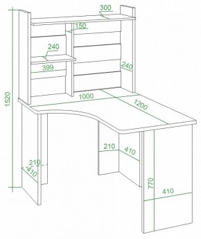 Стол компьютерный Домино Lite СКЛ-Угл120+НКЛ-100 в Коротчаево - korotchaevo.mebel24.online | фото 2