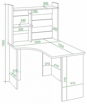 Стол компьютерный Домино Lite СКЛ-Угл120+НКЛ-100 в Коротчаево - korotchaevo.mebel24.online | фото 2