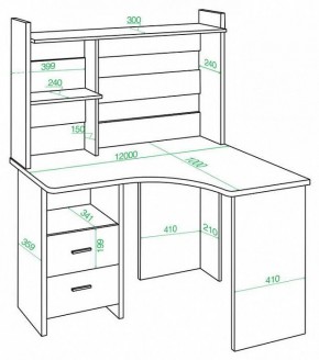 Стол компьютерный Домино Lite СКЛ-Угл120+НКЛХ-120 в Коротчаево - korotchaevo.mebel24.online | фото 2