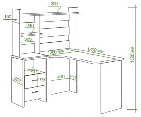 Стол компьютерный Домино Lite СКЛ-Угл130+НКЛ-120 в Коротчаево - korotchaevo.mebel24.online | фото 2