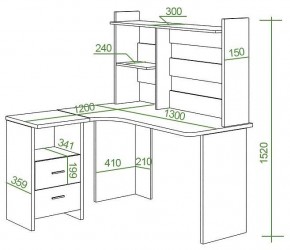 Стол компьютерный Домино Lite СКЛ-Угл130+НКЛ-130 в Коротчаево - korotchaevo.mebel24.online | фото 2