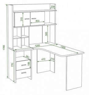 Стол компьютерный Домино Lite СКЛ-Угл130+НКЛХ-120 в Коротчаево - korotchaevo.mebel24.online | фото 2