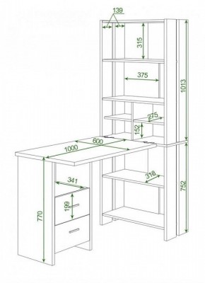 Стол компьютерный Домино Lite СТЛ-ОВ+С100Прям+ТЯЛ в Коротчаево - korotchaevo.mebel24.online | фото 2