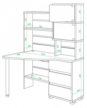 Стол компьютерный Домино нельсон СР-322 в Коротчаево - korotchaevo.mebel24.online | фото 2