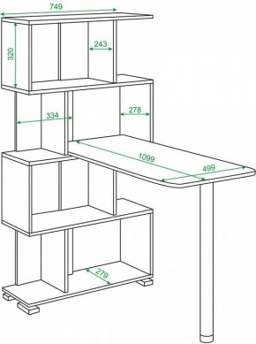 Стол компьютерный Домино СЛ-5-4СТ в Коротчаево - korotchaevo.mebel24.online | фото 2