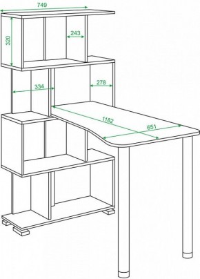 Стол компьютерный Домино СЛ-5-4СТ-2+БД+БЯ в Коротчаево - korotchaevo.mebel24.online | фото 2