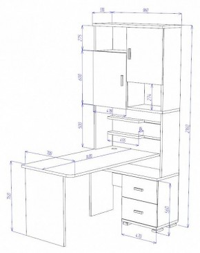 Стол компьютерный Домино СР-720/140 в Коротчаево - korotchaevo.mebel24.online | фото 2