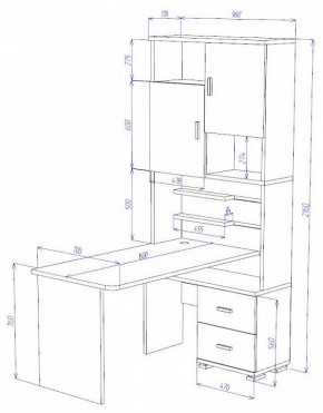 Стол компьютерный Домино СР-720/160 в Коротчаево - korotchaevo.mebel24.online | фото 2