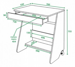 Стол письменный Домино Нельсон СК-7 в Коротчаево - korotchaevo.mebel24.online | фото 3