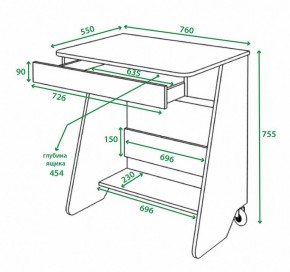 Стол письменный Домино СК-7 в Коротчаево - korotchaevo.mebel24.online | фото 2