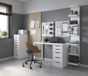 Стол письменный Ингар белый, 140x75, с одной тумбой в Коротчаево - korotchaevo.mebel24.online | фото 2