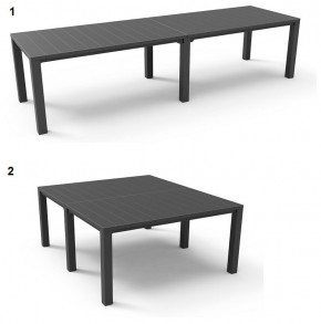 Стол раскладной Джули (Julie Double table 2 configurations) Графит в Коротчаево - korotchaevo.mebel24.online | фото