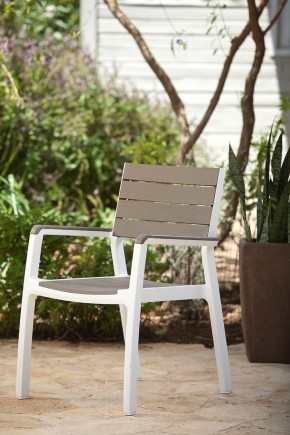 Стул c подлокотниками Гармония (Harmony armchair) белый-капучино в Коротчаево - korotchaevo.mebel24.online | фото 1