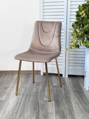 Стул ELLI BLUVEL-40 Бежевый, велюр / золотой каркас М-City в Коротчаево - korotchaevo.mebel24.online | фото 4
