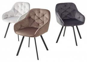 Стул GALE 360 град. поворот. BLUVEL-03 LIGHT GREY, велюр/ черный каркас, М-City в Коротчаево - korotchaevo.mebel24.online | фото 2