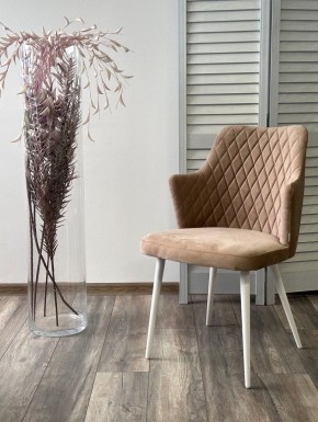 Стул HERMAN 360 град. БЕЖЕВЫЙ #5, велюр / белый каркас М-City в Коротчаево - korotchaevo.mebel24.online | фото 2