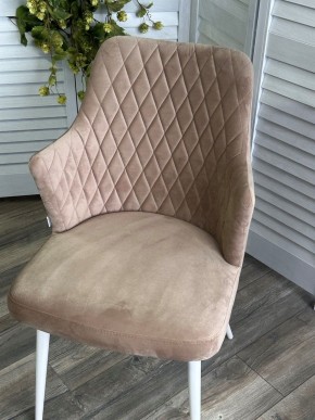 Стул HERMAN 360 град. БЕЖЕВЫЙ #5, велюр / белый каркас М-City в Коротчаево - korotchaevo.mebel24.online | фото 5