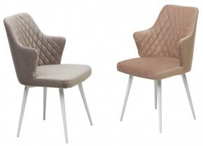 Стул HERMAN 360 град. БЕЖЕВЫЙ #5, велюр / белый каркас М-City в Коротчаево - korotchaevo.mebel24.online | фото 6