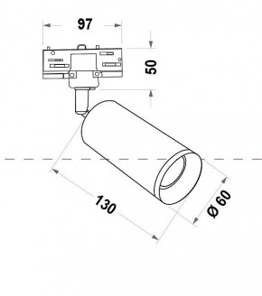 Светильник на штанге Maytoni Focus TR028-3-GU10-MG в Коротчаево - korotchaevo.mebel24.online | фото 3