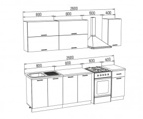 ТЕХНО-3 Кухонный гарнитур 2,0 м Компоновка №2 в Коротчаево - korotchaevo.mebel24.online | фото