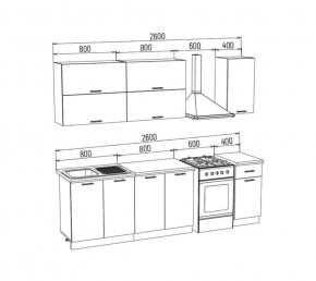 ТЕХНО Кухонный гарнитур 2,0 м Компоновка №2 в Коротчаево - korotchaevo.mebel24.online | фото 10