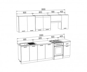 ТЕХНО Кухонный гарнитур 2,6 м Компоновка №3 в Коротчаево - korotchaevo.mebel24.online | фото 6