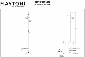 Торшер Maytoni Fad MOD070FL-L12W3K в Коротчаево - korotchaevo.mebel24.online | фото 3