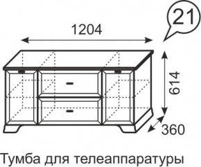 Тумба для телеаппаратуры Венеция 21 бодега в Коротчаево - korotchaevo.mebel24.online | фото 3