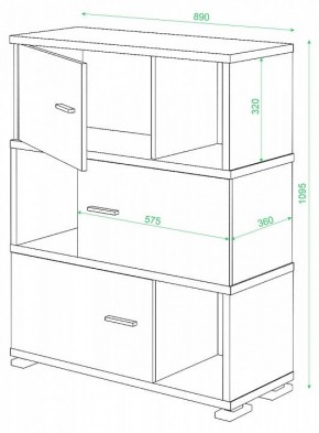 Тумба комбинированная Домино нельсон СБ-30/3 в Коротчаево - korotchaevo.mebel24.online | фото 2