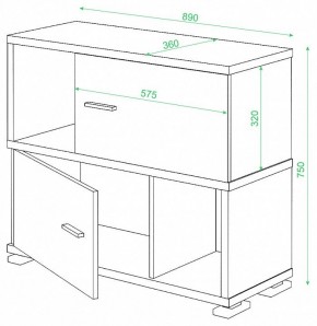 Тумба комбинированная Домино СБ-30/2 в Коротчаево - korotchaevo.mebel24.online | фото 2