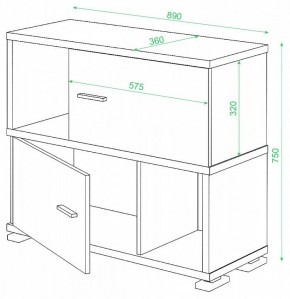 Тумба комбинированная СБ-30/2 в Коротчаево - korotchaevo.mebel24.online | фото 2