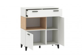 Тумба НМ 013.80 "Bergen" (Белый/Дуб бунратти) в Коротчаево - korotchaevo.mebel24.online | фото 2