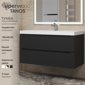 Тумба под раковину Uperwood Tanos 100 см, подвесная, черная матовая в Коротчаево - korotchaevo.mebel24.online | фото 3