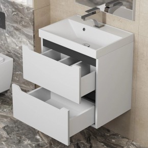 Тумба под раковину Uperwood Tanos 50 см, подвесная, белая/графит в Коротчаево - korotchaevo.mebel24.online | фото 7