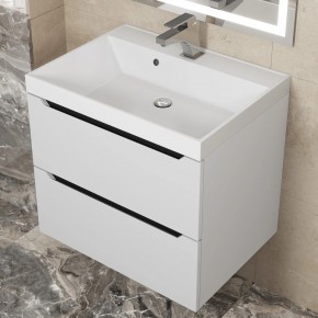 Тумба под раковину Uperwood Tanos 60 см, подвесная, белая/графит в Коротчаево - korotchaevo.mebel24.online | фото 10