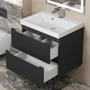 Тумба под раковину Uperwood Tanos 60 см, подвесная, черная матовая в Коротчаево - korotchaevo.mebel24.online | фото 2