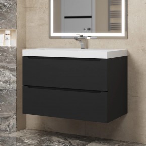 Тумба под раковину Uperwood Tanos 80 см, подвесная, черная матовая в Коротчаево - korotchaevo.mebel24.online | фото