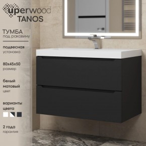 Тумба под раковину Uperwood Tanos 80 см, подвесная, черная матовая в Коротчаево - korotchaevo.mebel24.online | фото 3