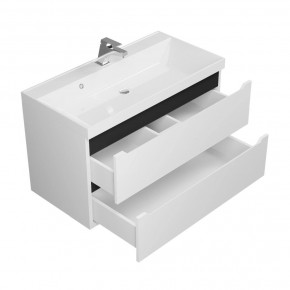 Тумба под раковину Uperwood Tanos 90 см, подвесная, белая/графит в Коротчаево - korotchaevo.mebel24.online | фото 2