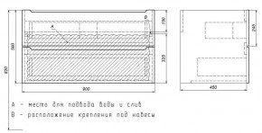 Тумба под раковину Uperwood Tanos 90 см, подвесная, белая матовая в Коротчаево - korotchaevo.mebel24.online | фото 3