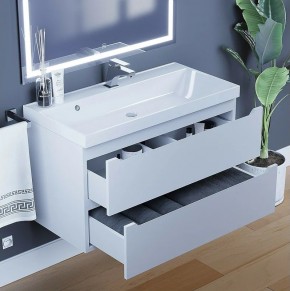 Тумба под раковину Uperwood Tanos 90 см, подвесная, белая матовая в Коротчаево - korotchaevo.mebel24.online | фото 4