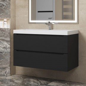 Тумба под раковину Uperwood Tanos 90 см, подвесная, черная матовая в Коротчаево - korotchaevo.mebel24.online | фото
