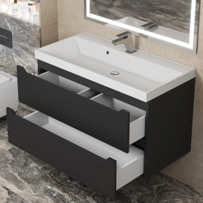 Тумба под раковину Uperwood Tanos 90 см, подвесная, черная матовая в Коротчаево - korotchaevo.mebel24.online | фото 10